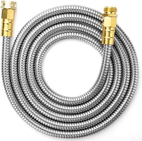 UNCO 10 Feet Stainless Steel No Kink Metal Garden Hose - Image 1