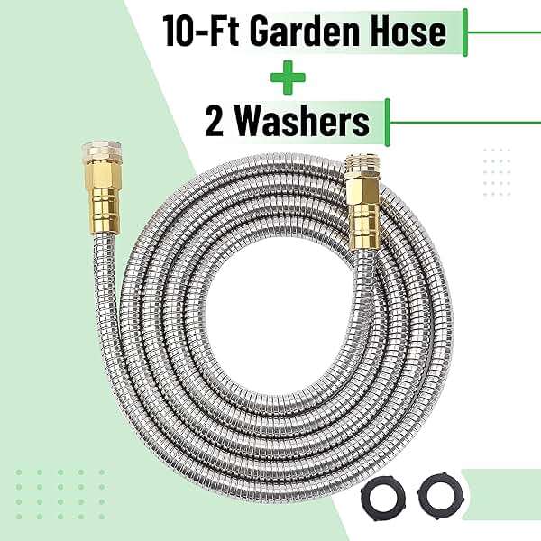 UNCO 10 Feet Stainless Steel No Kink Metal Garden Hose - Image 2