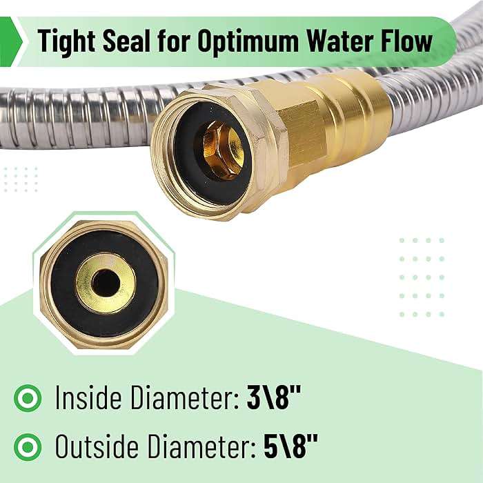 UNCO 10 Feet Stainless Steel No Kink Metal Garden Hose - Image 3