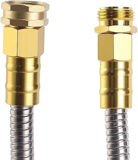 UNCO 10 Feet Stainless Steel No Kink Metal Garden Hose - Image 8
