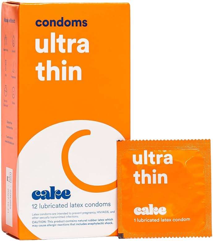 Hello Cake Ultra Thin Condoms, Premium Silicone Lubricated Latex Condoms for Men, Made for a Super Close Feel and a Natural Fit, BPA Free, Fragrance-Free, Glycerin Free – 12 Count - Image 1