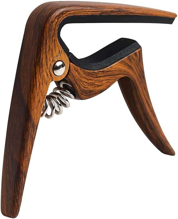 Ukulele Capo for Soprano, Concert, Tenor, Baritone Ukulele with felt picks (Walnut) - Image 2