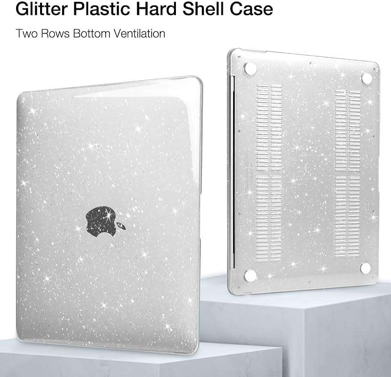 MOSISO Glitter Cover Compatible with MacBook Air 13 inch Case M5 2026 M4 2025 M3 M2 2024-2022 A3449 A3240 A3113 A2681, 4 in 1 Kit Bling Sparkly Hard Shell for MacBook Air 13.6 inch Case, Clear - Image 5