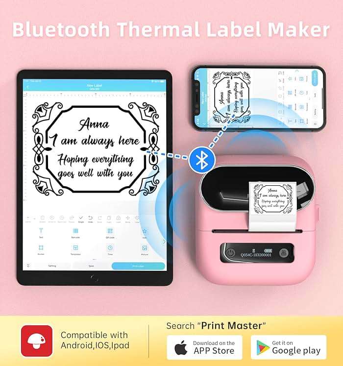 Phomemo M220 Label Maker, 3.14 Inch Bluetooth Thermal Label Printer, Compatible with Phone & PC, for Barcode, Address, Mailing, Home,Office,School - Image 2