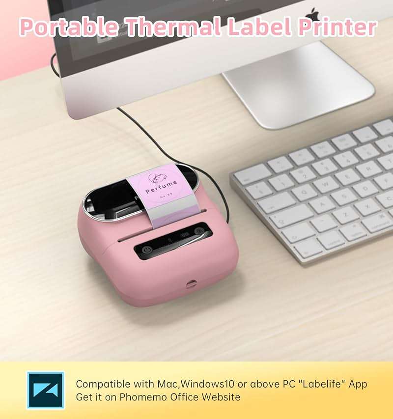 Phomemo M220 Label Maker, 3.14 Inch Bluetooth Thermal Label Printer, Compatible with Phone & PC, for Barcode, Address, Mailing, Home,Office,School - Image 3