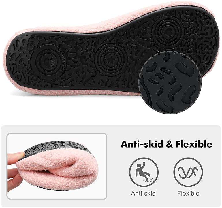 XIHALOOK House Slippers for Women Men Cozy Sock Shoes with Soft Rubber Sole Slip On for Indoor/Outdoor - Image 3