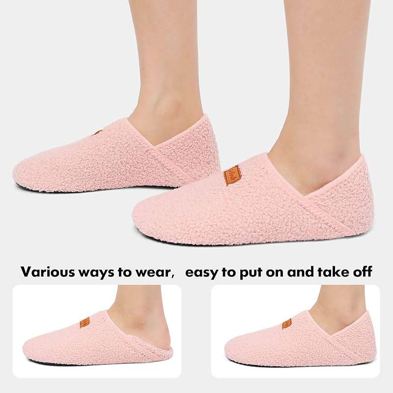 XIHALOOK House Slippers for Women Men Cozy Sock Shoes with Soft Rubber Sole Slip On for Indoor/Outdoor - Image 4