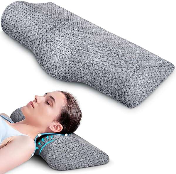 Demelon Cervical Neck Pillows for Pain Relief Sleeping, High-Density Memory Foam Pillow Neck for Bolster Support and Shoulder Relaxer, Decompression Devices Orthopedic Roll Pillow for Bed Office - Image 1