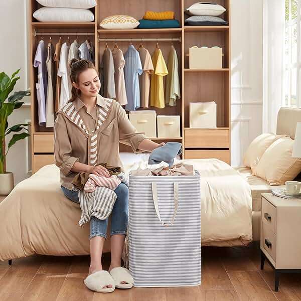 Lifewit 2 Pack Laundry Basket 80L Each, Collapsible Clothes Hamper with Reinforced Handles, Freestanding Waterproof Design for Bedroom and Laundry Room, Grey 160L Total - Image 9