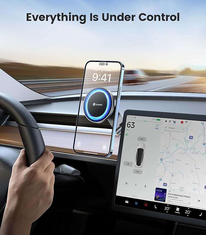 VICSEED Tesla Phone Mount【Strongest Magnet Power】Foldable Hidden Tesla Phone Holder Fit for All Phone, Tesla Model 3 Model Y for MagSafe Car Mount, Tesla Model 3 Accessories, Tesla Model Y Accessories - Image 8