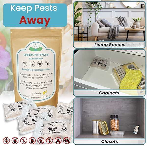 UpBloom - Pest Prevent All-Natural Repellents Home and Garage Defense from Mouse, Spider, Roaches, and Insects 10 Pest Control and Repeller Pouches - Image 4