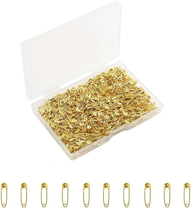 Gold Safety Pins,Small Safety Pins for Clothes,19mm Metal Mini Saftey Pin for Tag Art Crafting Sewing Jewelry Making (120Pcs/Box) - Image 1