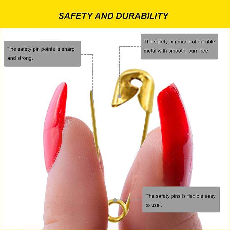 Gold Safety Pins,Small Safety Pins for Clothes,19mm Metal Mini Saftey Pin for Tag Art Crafting Sewing Jewelry Making (120Pcs/Box) - Image 4