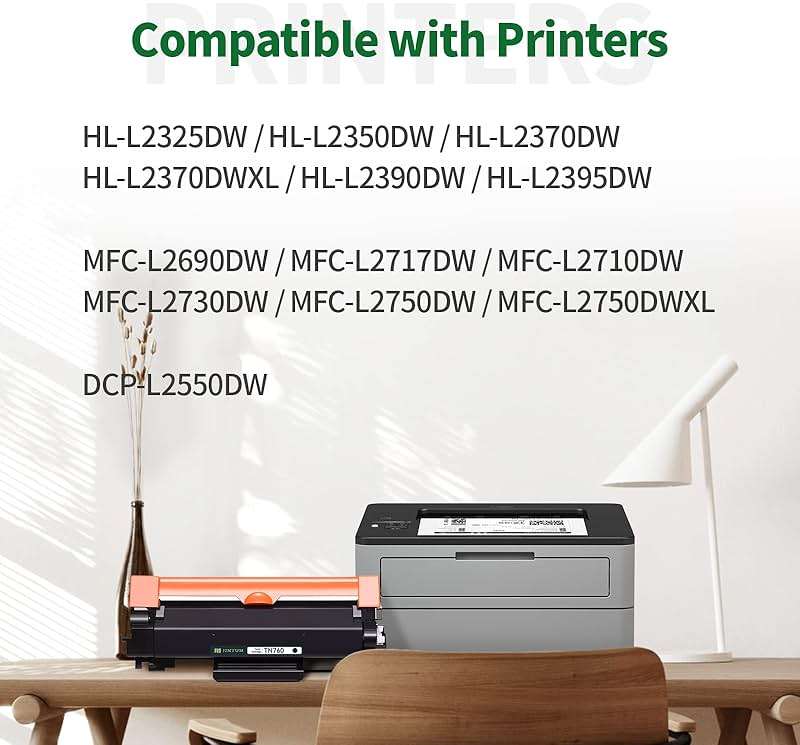 JINTUM TN760 Compatible Toner Cartridge Replacement for Brother TN-760 TN730 TN-730 High Yield for MFC-l2710DW HL-L2390DW MFC-l2690DW MFC-l2717DW DCP-L2550DW MFC-L2750DW HL-L2395DW (4 Black) - Image 2