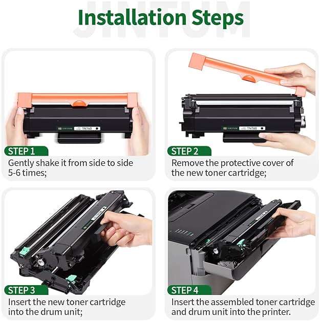 JINTUM TN760 Compatible Toner Cartridge Replacement for Brother TN-760 TN730 TN-730 High Yield for MFC-l2710DW HL-L2390DW MFC-l2690DW MFC-l2717DW DCP-L2550DW MFC-L2750DW HL-L2395DW (4 Black) - Image 6