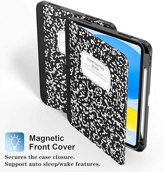 Supveco Case for iPad (A16) 11th Generation 11 inch (2025),iPad 10th Generation 10.9 inch (2022) with Pencil Holder-[Auto Wake/Sleep],Premium Folio Stand Case with Soft TPU Back Cover-Book - Image 4