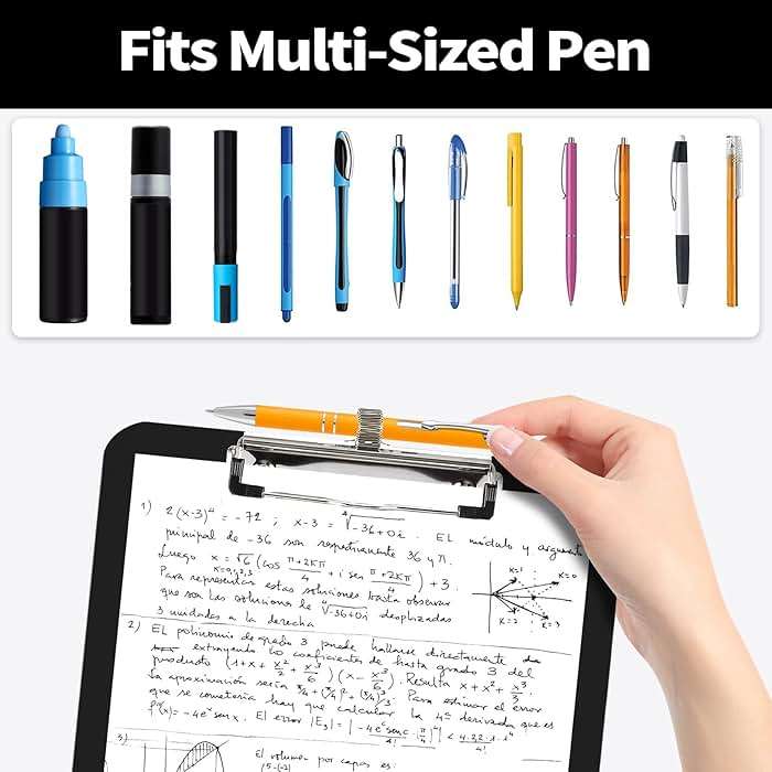 Sooez Plastic Clipboard with Pen Holder, [10% Thicker] Clip Boards 8.5x11 with Low Profile Clip, Cute Hanging Clipboard, Standard Letter Size A4 for Women Teacher, Office & School Supplies, Black - Image 4