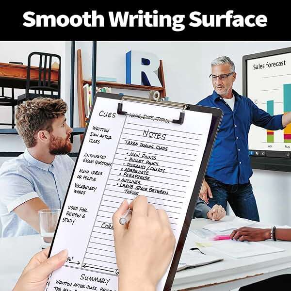 Sooez Plastic Clipboard with Pen Holder, [10% Thicker] Clip Boards 8.5x11 with Low Profile Clip, Cute Hanging Clipboard, Standard Letter Size A4 for Women Teacher, Office & School Supplies, Black - Image 6