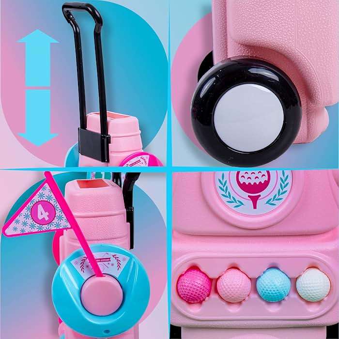 Hapinest Toddler Girl Golf Set, Pink - Image 4