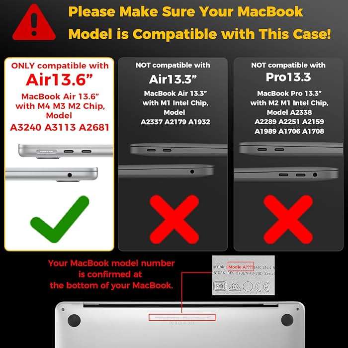 EooCoo Case Compatible with MacBook Air 13 inch M5 2026-2022 M4 M3 M2 A3449 A3240 A3113 A2681, Crystal Hard Shell Scratch Resistant Protective Cover for Mac Air 13.6 inch, Clear - Image 2