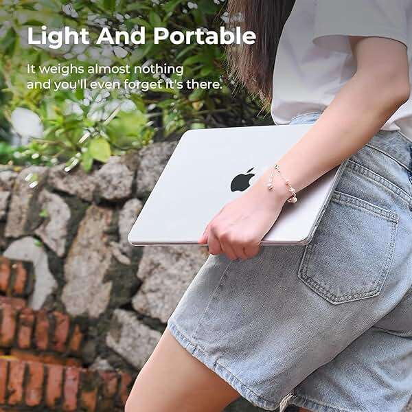 EooCoo Case Compatible with MacBook Air 13 inch M5 2026-2022 M4 M3 M2 A3449 A3240 A3113 A2681, Crystal Hard Shell Scratch Resistant Protective Cover for Mac Air 13.6 inch, Clear - Image 4