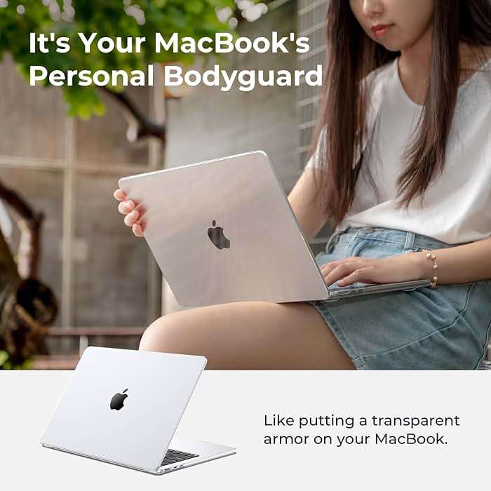 EooCoo Case Compatible with MacBook Air 13 inch M5 2026-2022 M4 M3 M2 A3449 A3240 A3113 A2681, Crystal Hard Shell Scratch Resistant Protective Cover for Mac Air 13.6 inch, Clear - Image 6