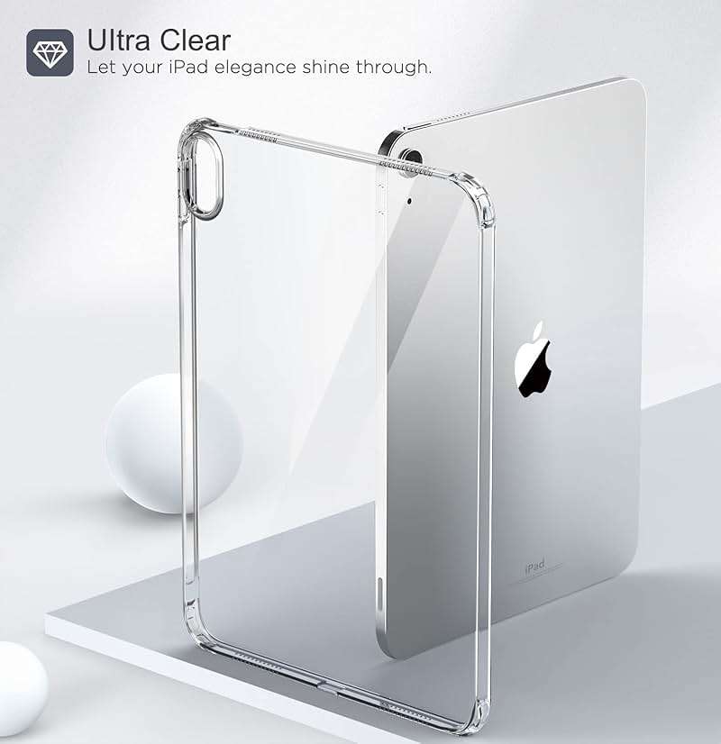 MoKo Clear Case for iPad (A16) 11th Generation 2025 11-inch/10th Generation 2022 10.9 inch, Lightweight Soft TPU, Anti-Scratch Ultra Slim Protective Tablet Cover, Shockproof Impact Resistant, Clear - Image 6