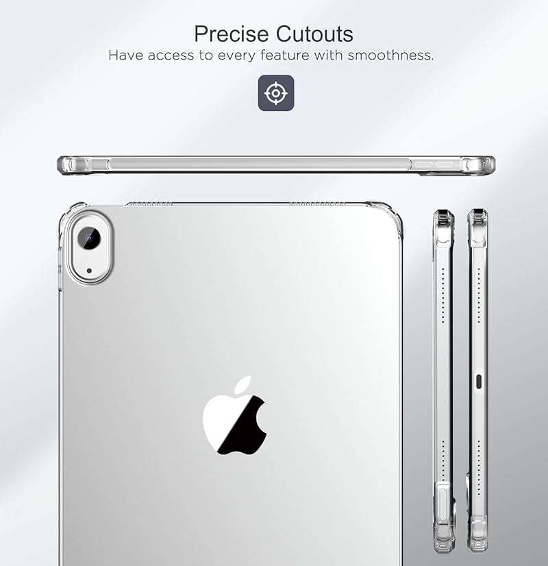 MoKo Clear Case for iPad (A16) 11th Generation 2025 11-inch/10th Generation 2022 10.9 inch, Lightweight Soft TPU, Anti-Scratch Ultra Slim Protective Tablet Cover, Shockproof Impact Resistant, Clear - Image 8