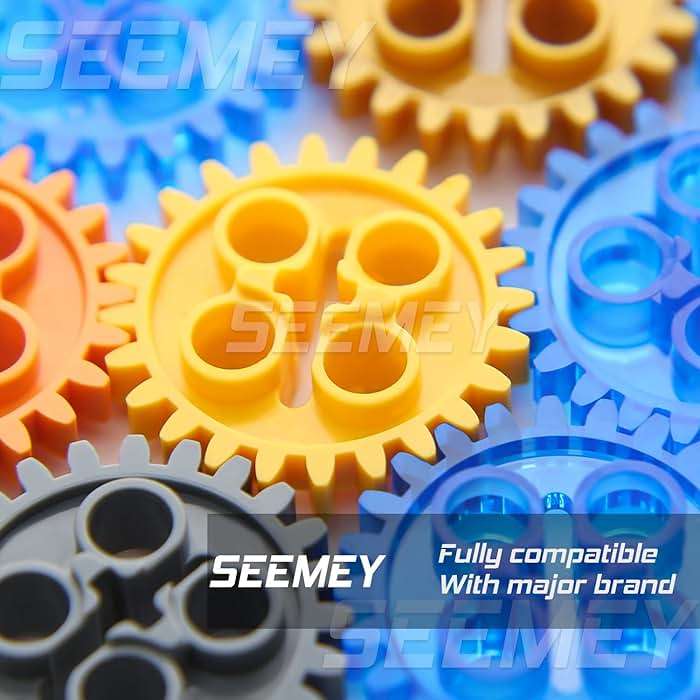 SEEMEY 844Pcs Pins-Gears-Axles Set Compatible with mainbrands-Technical-Parts, Latest differentials Chain Link Connector Joints Tank Track Car-Wheels-Tires Shock-Absorber Steering Shaft - Image 2
