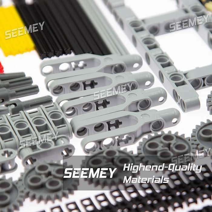 SEEMEY 844Pcs Pins-Gears-Axles Set Compatible with mainbrands-Technical-Parts, Latest differentials Chain Link Connector Joints Tank Track Car-Wheels-Tires Shock-Absorber Steering Shaft - Image 6
