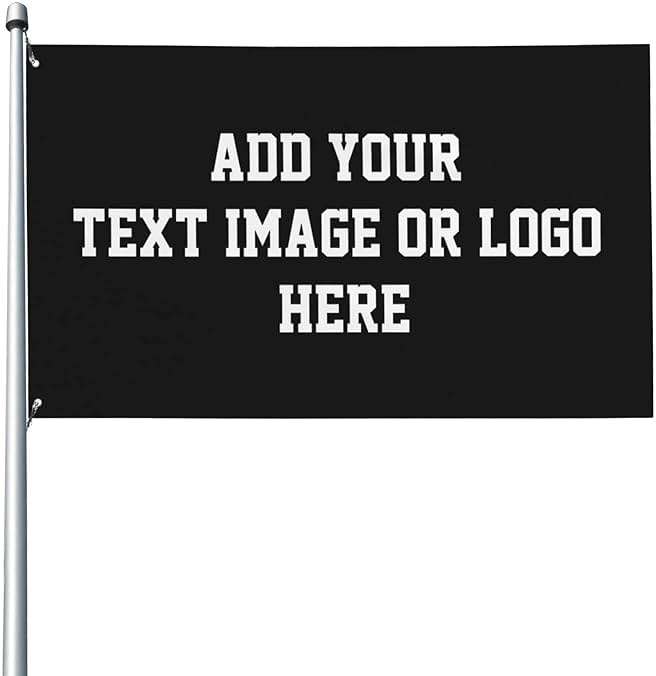 Custom Flag 3*5ft Personalize Add Your Text Photo Image Custom Yard Flags Dorm Room Flags For Garden Street Decoration Flag & Banners, Black, One Size - Image 1
