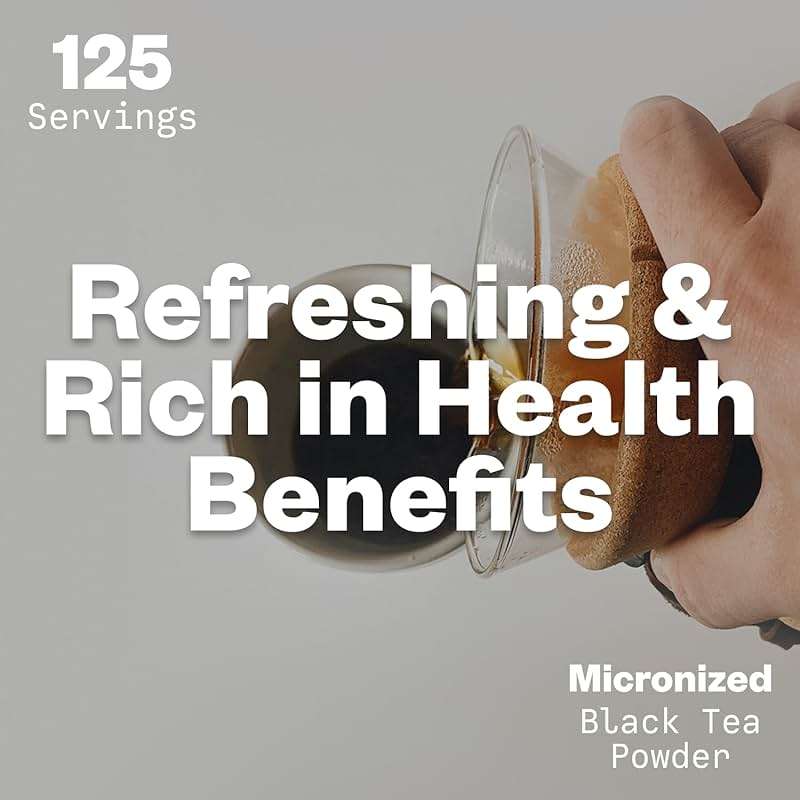 Instant Black Tea Extract Powder, Unsweetened Iced Tea Extract Powder from Real Black Tea Leaves for Hot or Cold Drinks, Instant Black Tea Mix for Beverages, Smooth Mixing, Zero Additives, Non-GMO, 125g , 250 Servings - Image 4