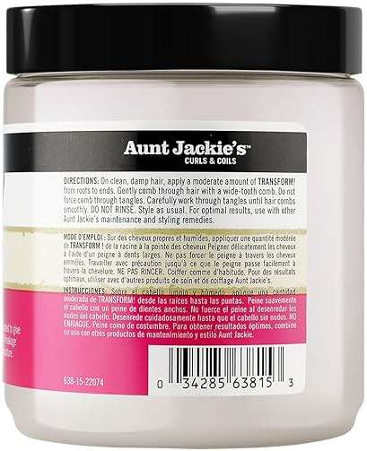 Aunt Jackie's Curls and Coils Transform Hydrating Leave-In Creme Conditioner for All Hair Types and Textures, 15 oz - Image 8