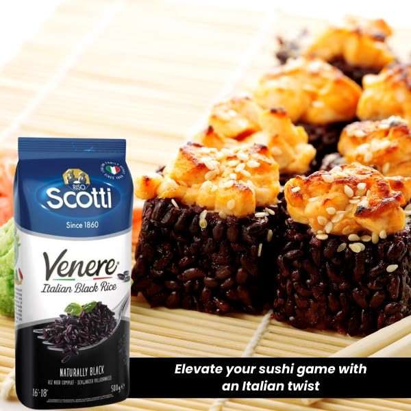 Riso Scotti - Black Grain Rice, Venere, 1.1 lbs (2 Pack x 500g) | Italian Black Rice, Wild Ancient Whole Grain Rice with Premium Quality for Risottos & Salads, Purple Rice, Product of Italy - Image 3