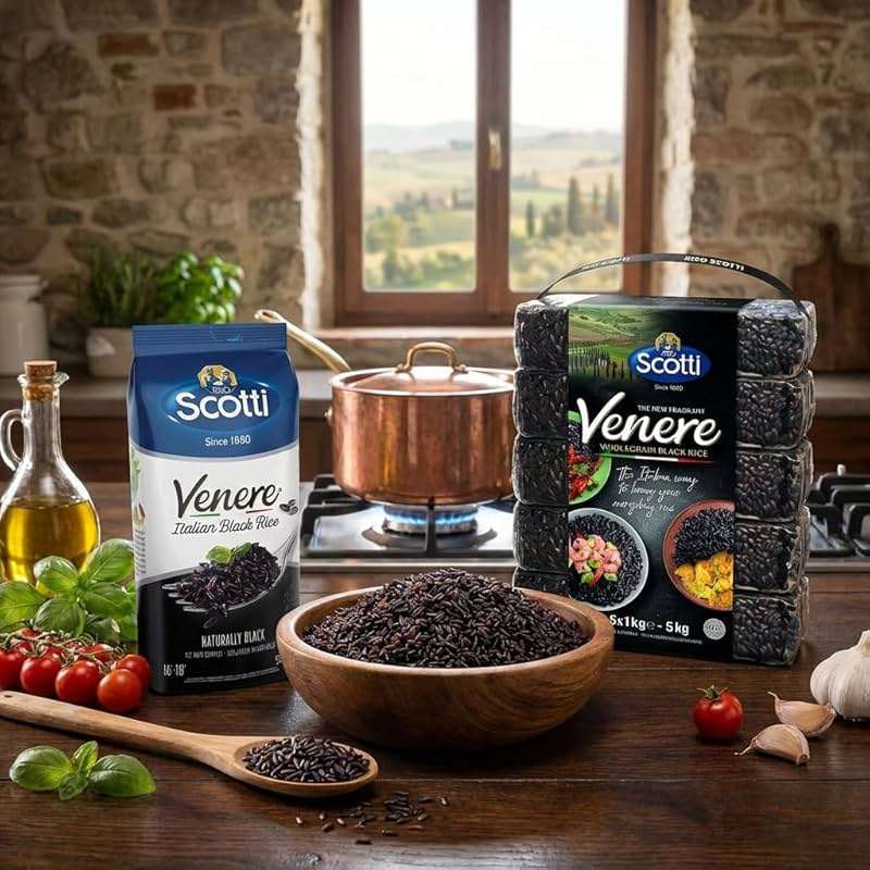 Riso Scotti - Black Grain Rice, Venere, 1.1 lbs (2 Pack x 500g) | Italian Black Rice, Wild Ancient Whole Grain Rice with Premium Quality for Risottos & Salads, Purple Rice, Product of Italy - Image 7