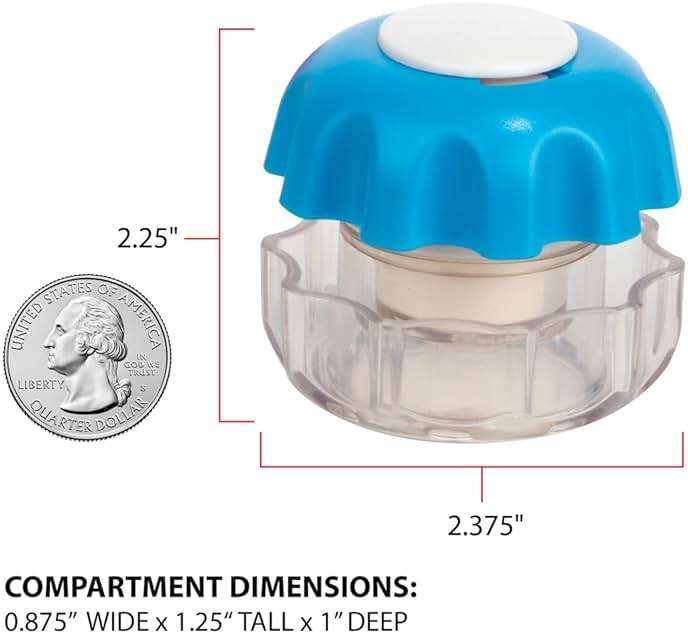 EZY DOSE Crush Pill, Vitamins, Tablets, Crusher and Grinder with Storage Compartment, Kids, Pets, Elderly, Effortlessly Crushes Medications into Fine Powder, Easy-to-Use Design, Blue, BPA Free - Image 2