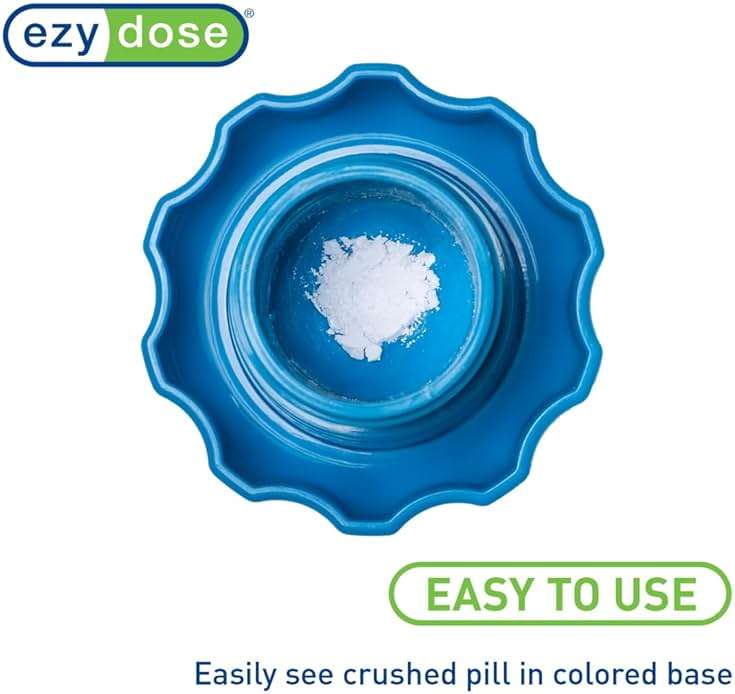 EZY DOSE Crush Pill, Vitamins, Tablets, Crusher and Grinder with Storage Compartment, Kids, Pets, Elderly, Effortlessly Crushes Medications into Fine Powder, Easy-to-Use Design, Blue, BPA Free - Image 4
