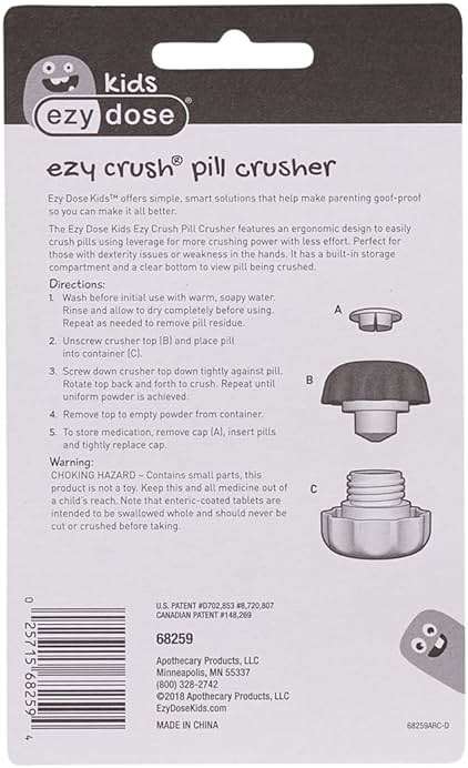 EZY DOSE Crush Pill, Vitamins, Tablets, Crusher and Grinder with Storage Compartment, Kids, Pets, Elderly, Effortlessly Crushes Medications into Fine Powder, Easy-to-Use Design, Blue, BPA Free - Image 6