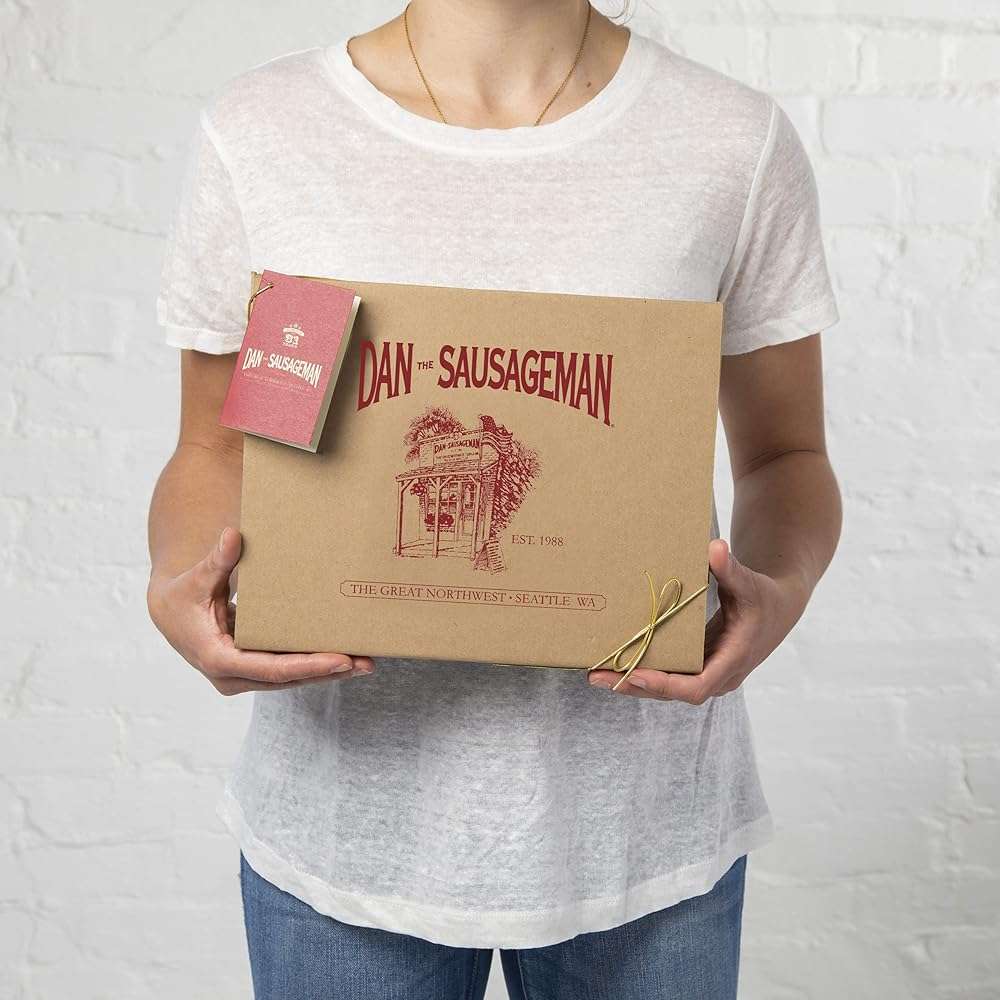 Dan the Sausageman Juneau Gourmet 8 items Gift Basket - Original Summer Sausage, Wisconsin Cheese, Mustard, Craker, Olives, Nuts and Candy | Gift Snack Box - Image 3