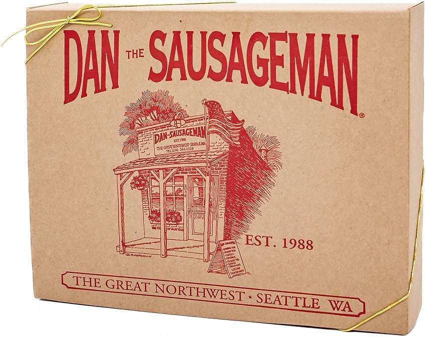 Dan the Sausageman Juneau Gourmet 8 items Gift Basket - Original Summer Sausage, Wisconsin Cheese, Mustard, Craker, Olives, Nuts and Candy | Gift Snack Box - Image 4
