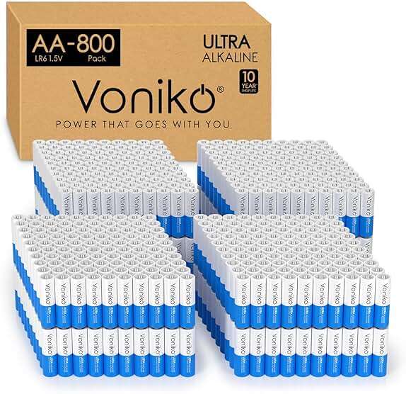 Voniko - Premium Grade AA Batteries - (800 Pack) - Alkaline Double A Battery - Ultra Long-Lasting, Leakproof 1.5v Batteries - 10-Year Shelf Life - Image 1