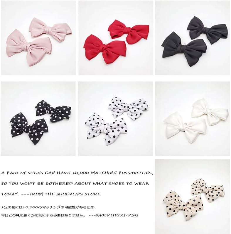 Satin Bow Shoe Clips Solid Color Dots Shoe Clips Elegant Wedding Party Shoes Decoration Bag Clothing Hair Accessories 2 Pcs - Image 4