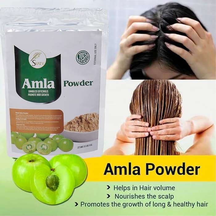 SVATV Amla Powder, Emblica Officinalis, Amalaki, Indian Gooseberry, 227g, 8 Ounce - Promotes Hair Growth, Strong & Long Hairs - Image 4