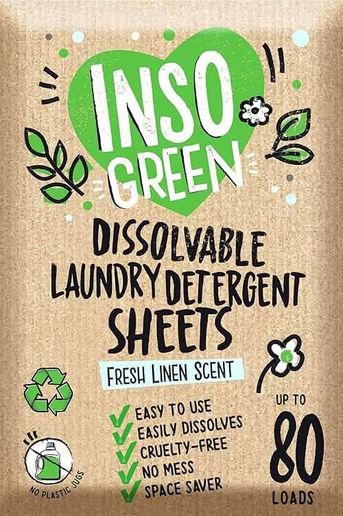 Eco Laundry Detergent Sheets - 80 Loads Laundry Sheets Detergent - 40 No Plastic Jug Washer Soap Sheet - No Mess & Space-Saving Travel Friendly Laundry Detergent - Image 1