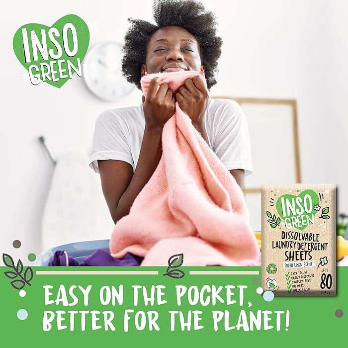 Eco Laundry Detergent Sheets - 80 Loads Laundry Sheets Detergent - 40 No Plastic Jug Washer Soap Sheet - No Mess & Space-Saving Travel Friendly Laundry Detergent - Image 2