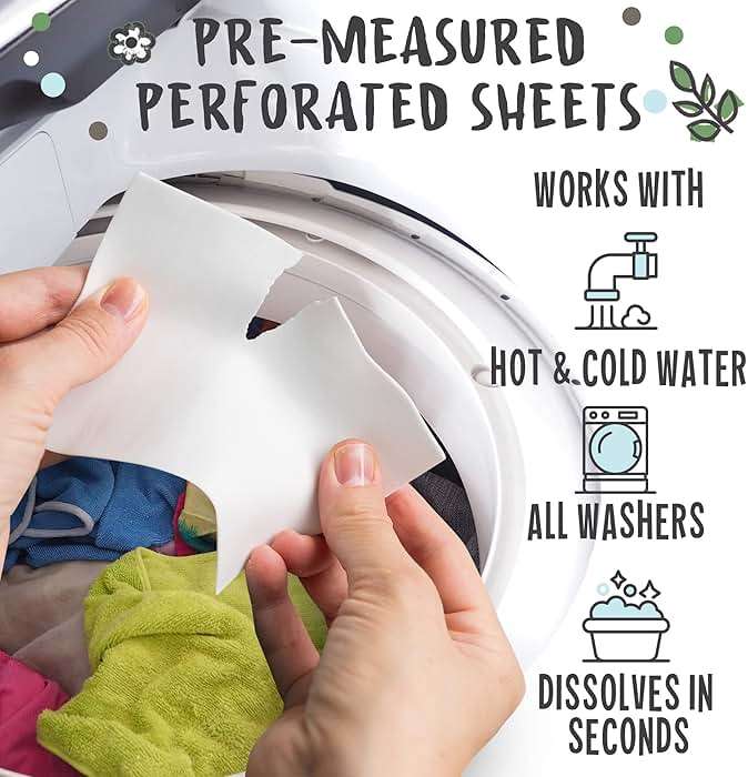 Eco Laundry Detergent Sheets - 80 Loads Laundry Sheets Detergent - 40 No Plastic Jug Washer Soap Sheet - No Mess & Space-Saving Travel Friendly Laundry Detergent - Image 5