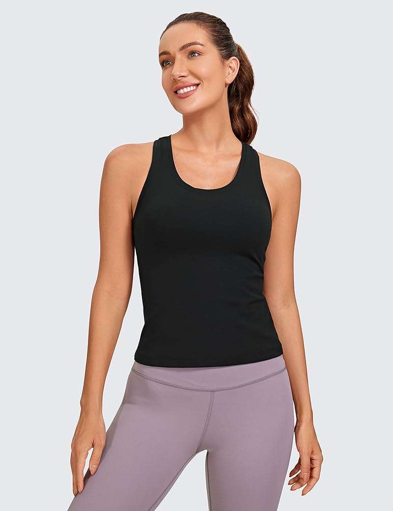 CRZ YOGA Butterluxe Racerback Tank Tops for Women - Yoga Workout Casual Gym Athletic Camisole Tight Sleeveless Shirts - Image 2