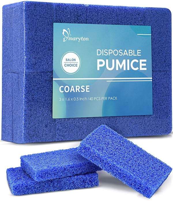 Maryton Disposable Foot Scrubber Pumice Pads, Pedicure Pumice Stone Dead Skin Callus Remover for Feet, 40Pcs (Dark Blue Coarse) - Image 1
