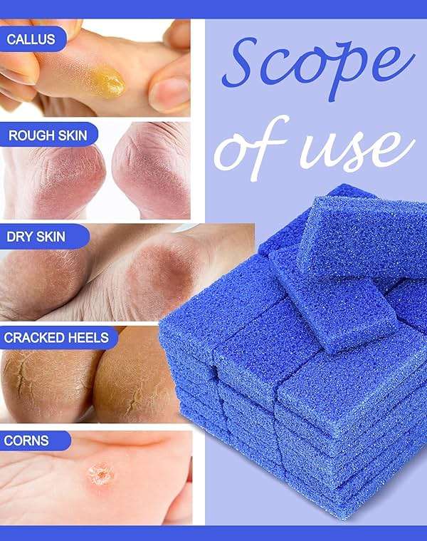 Maryton Disposable Foot Scrubber Pumice Pads, Pedicure Pumice Stone Dead Skin Callus Remover for Feet, 40Pcs (Dark Blue Coarse) - Image 2