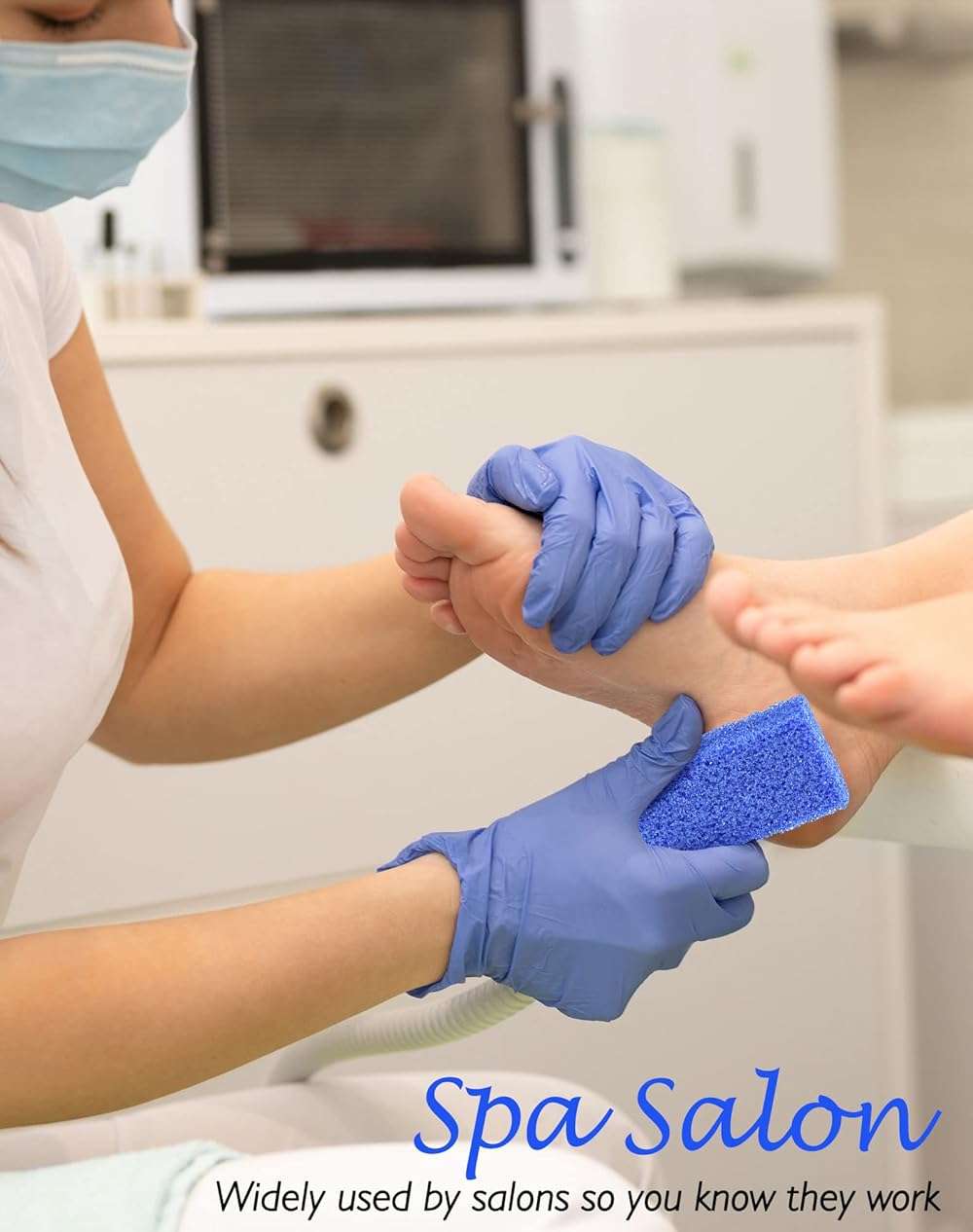 Maryton Disposable Foot Scrubber Pumice Pads, Pedicure Pumice Stone Dead Skin Callus Remover for Feet, 40Pcs (Dark Blue Coarse) - Image 3